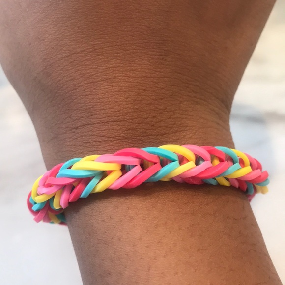 Handmade Pink, Red, Yellow, and Blue bracelets set - Picture 8 of 8